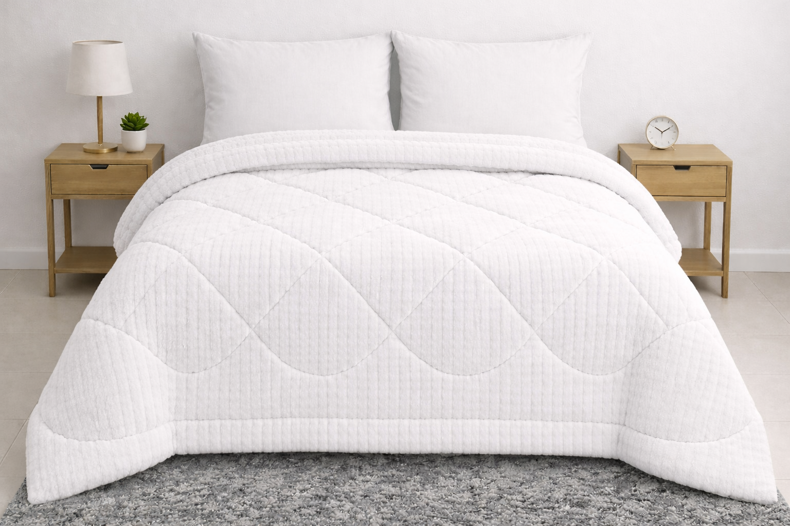 4000213 Κουβερτοπάπλωμα 220x240 Cosmin Rabbit Velvet White - Image 1