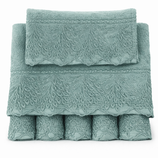 Σετ Πετσέτες 3 Τεμαχίων Cosmin Lace Mint