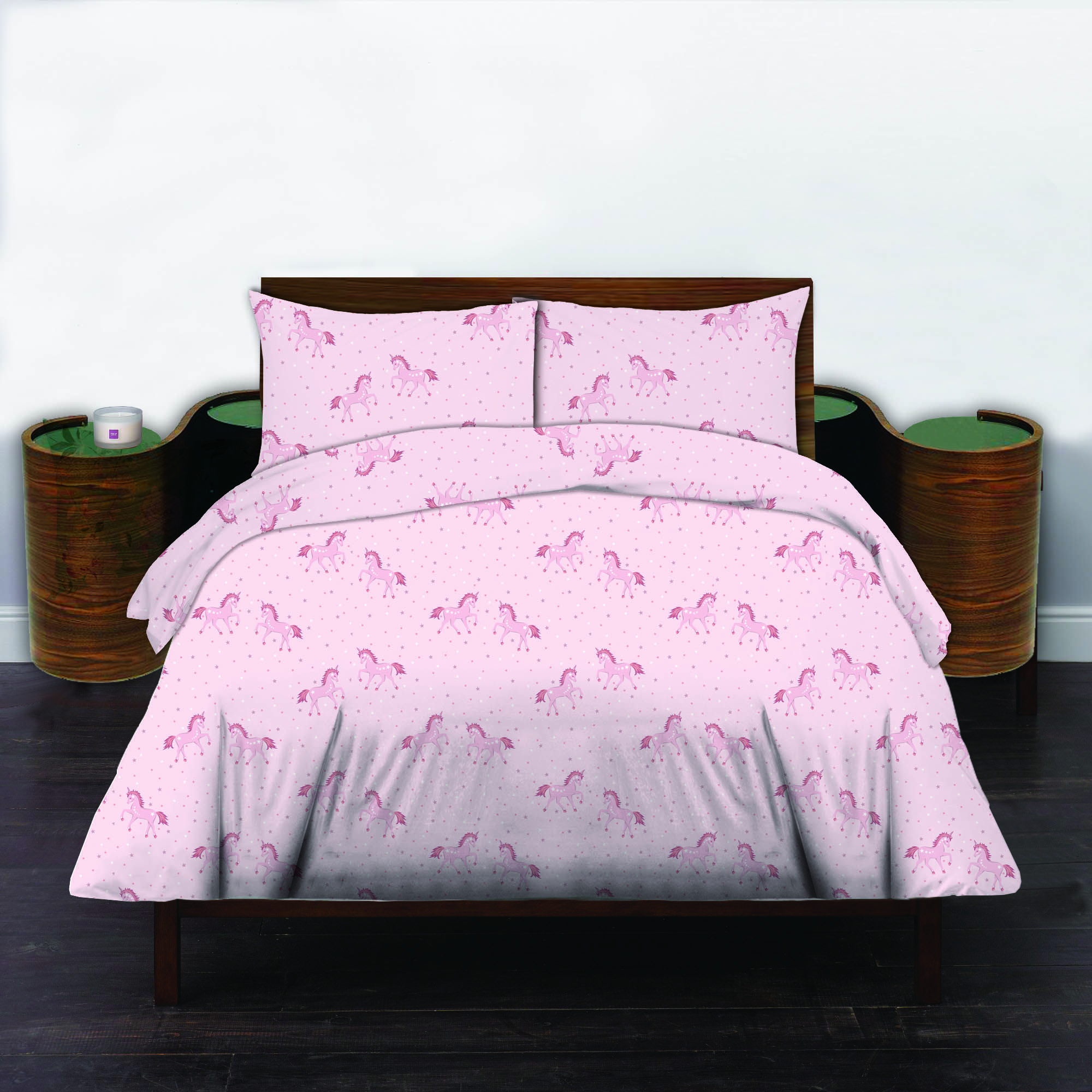 4000246 Σετ Σεντόνια Κουνιας με λάστιχο 75x140+20 Cosmin Pink Horse - Image 1
