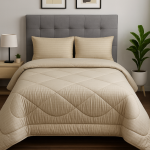 Παπλωματοθήκη Ημίδιπλη 160x220 Cosmin  Stripe Beige