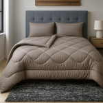 Παπλωματοθήκη Ημίδιπλη 160x220 Cosmin  Stripe Dark Beige