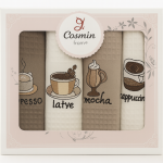 Σετ Ποτηρόπανα 4 Τεμαχίων 40x60 Cosmin Beige Cup & Cozy Set