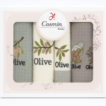 Σετ Ποτηρόπανα 4 Τεμαχίων 40x60 Cosmin  Natural Olive Line