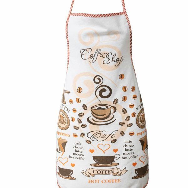 Ποδιές Κουζίνας Πετσετέ Αδιάβροχες Cosmin Coffee Orange