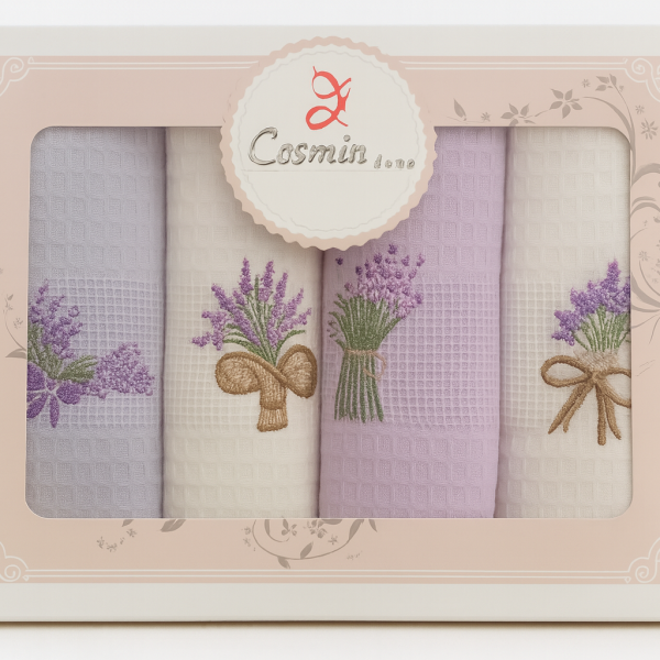 Σετ Ποτηρόπανα 4 Τεμαχίων 40x60 Cosmin Lavanda Pastel  Set