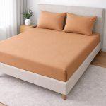 Σετ Σεντόνια  Βαμβακοσατέν 240x260 Cosmin Home Imports Beige-Yellow