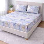 Σετ Σεντόνια 100% Βαμβακερά 240x260 Cosmin SoftWave Flowers Blue