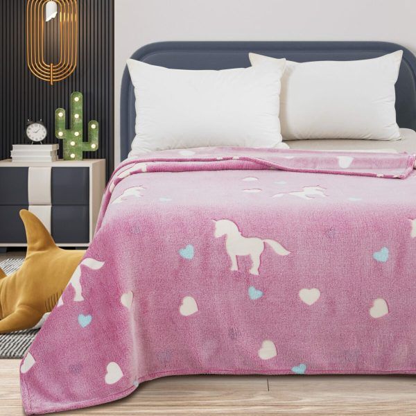 Κουβέρτα Κούνιας 110x140  Φωσφοριζέ Cosmin Pink Horse