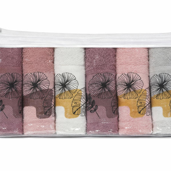 Σετ Ποτηρόπανα  6 Τεμαχίων 30x50 Cosmin Daily Kitchen Pink/white
