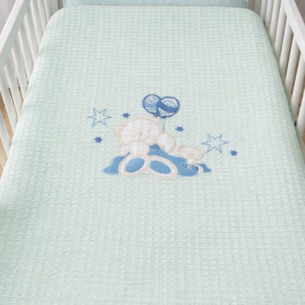 Πικέ Κουβέρτα Baby Blanket Cosmin Mint 100x150
