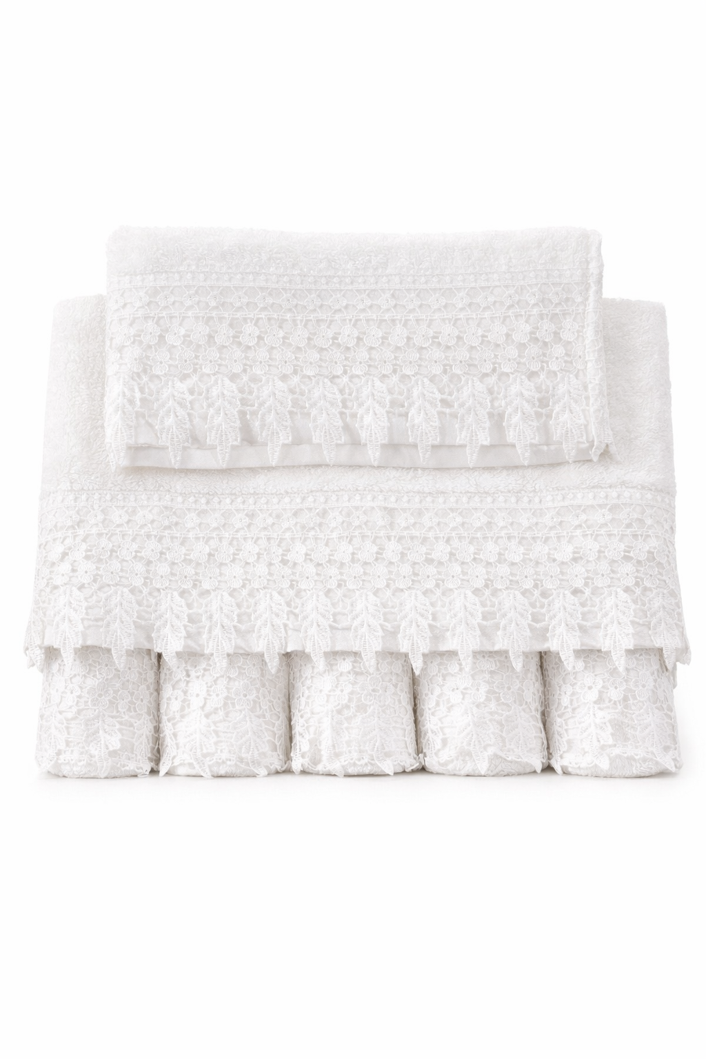 4000614 Σετ Πετσέτες 3 Τεμαχίων Cosmin Lace White III - Image 1