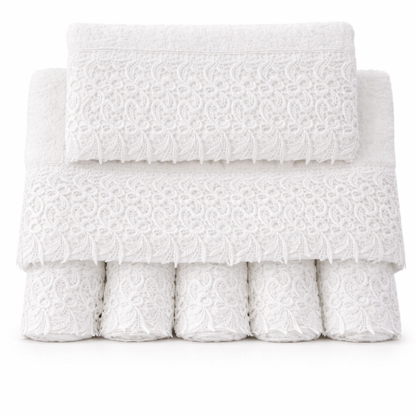 Σετ Πετσέτες 3 Τεμαχίων Cosmin Lace White II