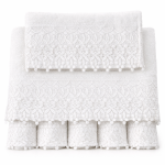 Σετ Πετσέτες 3 Τεμαχίων Cosmin Lace White I