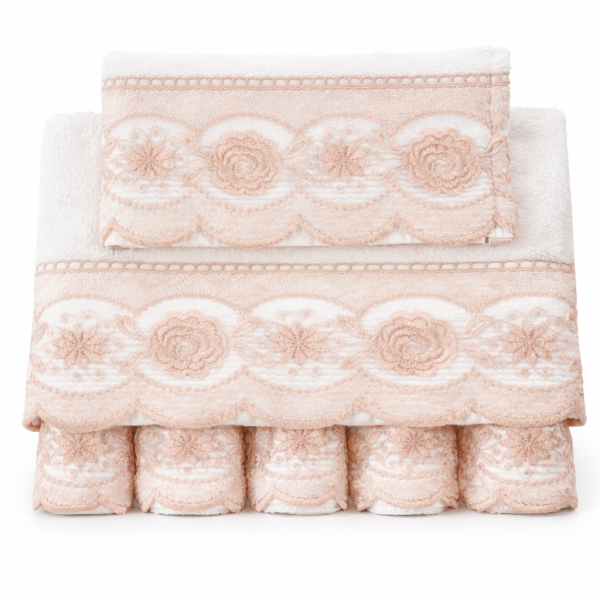 Σετ Πετσέτες 3 Τεμαχίων Cosmin Lace White