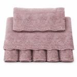 Σετ Πετσέτες 3 Τεμαχίων Cosmin Lace Pink