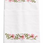 Ζεύγος Μαξιλαροθήκες Κεντημένες 50x70 Cosmin Pillowcases Pink Flowers