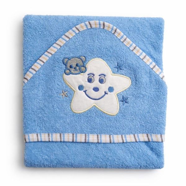 Βρεφική Κάπα Με κουκούλα 75x75 Cosmin Baby Star Blue