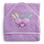 Βρεφική Κάπα Με κουκούλα 75x75 Cosmin Baby Purple Bunny