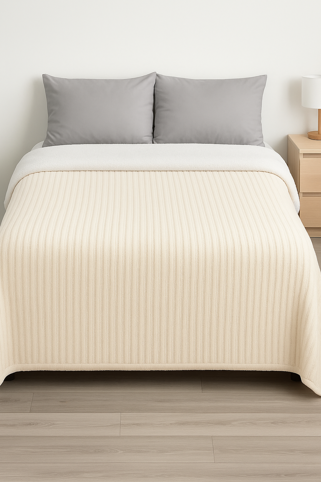 400067 Κουβέρτα Fleece Υπέρδιπλη 220x240 Cosmin Venturi Quilt Ecrou - Image 1