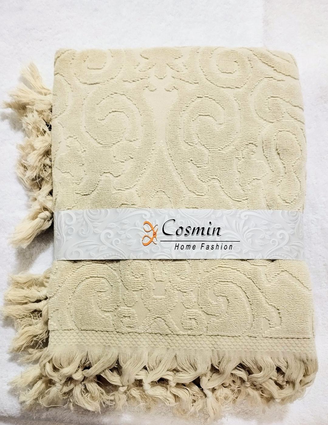 4000671 Πετσέτα Προσώπου 50x100 Cosmin Bangs Beige - Image 1