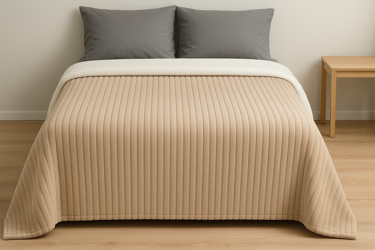 400068 Κουβέρτα Fleece Υπέρδιπλη 220x240 Cosmin Venturi Quilt Beige - Image 1