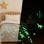 Κουβέρτοπάπλωμα Φωσφοριζέ 160x220 Cosmin Dinosaurs Grey - Image 3