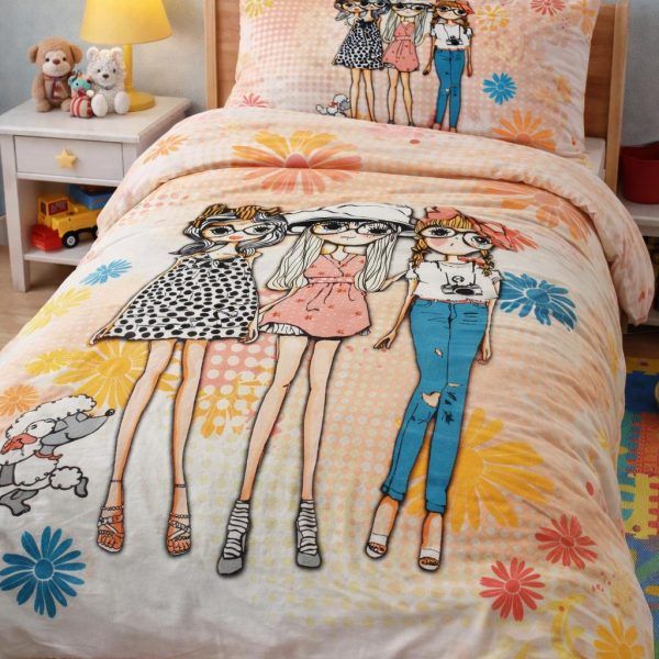 Σετ Σεντόνια Παιδικά 3 Τεμαχίων 160x240 Cosmin Multicolor Girls