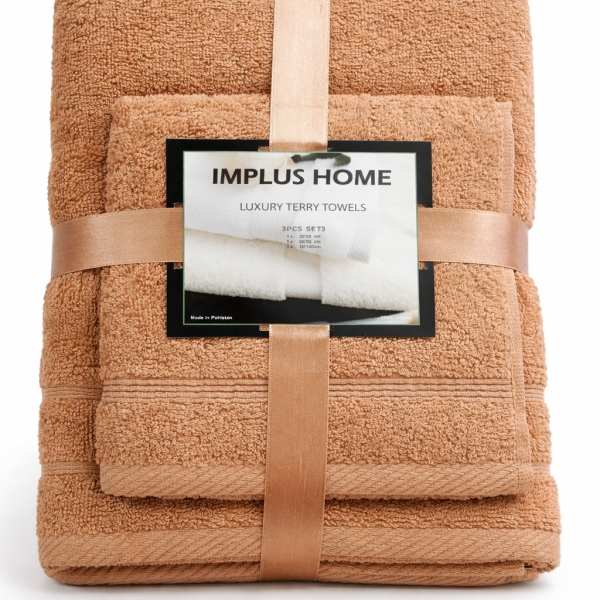 Σετ Πετσέτες 3 Τεμαχίων Cosmin Implus Home Biscuit