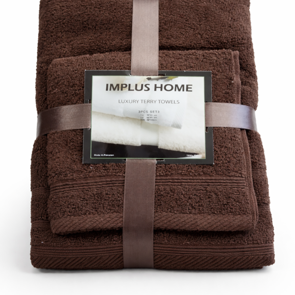 Σετ Πετσέτες 3 Τεμαχίων Cosmin Implus Home Chocolate