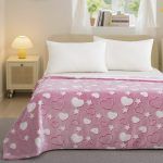 Κουβέρτα Παιδική Φωσφοριζέ Ημίπλη160x220 Cosmin Pink Hearts