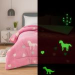 Κουβέρτοπάπλωμα  Φωσφοριζέ 160x220 Cosmin Unicorn Pink - Image 3