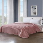 Κουβερτοπάπλωμα Υπέρδιπλο 220x240 Cosmin Puffy Ribs Waves Pink