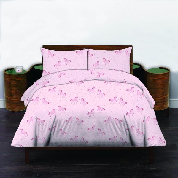 Σετ Παιδικά Σεντόνια Ημίδιπλα 170x260 Cosmin Pink Horse
