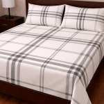 Σετ Σεντόνια Υπέρδιπλα 240x270 Cosmin Eldi Flannel White Καρό