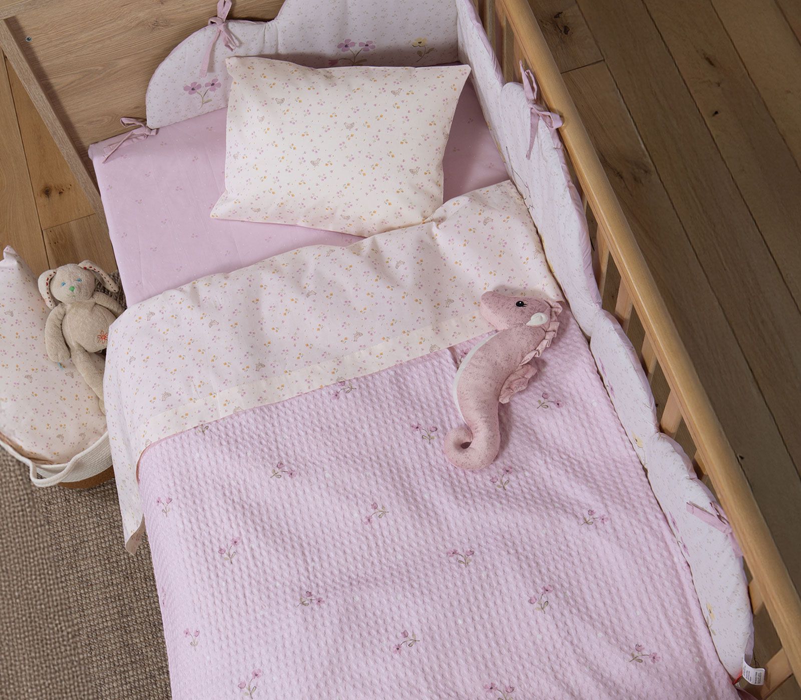 5205495631509 Κουβέρτα Πικέ Κούνιας 110×150 Nef Nef Cute & Sweet Lilac - Image 1