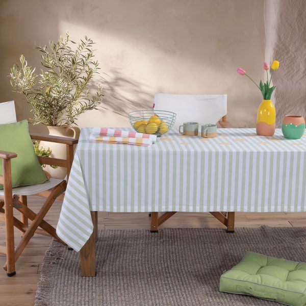 Αλέκιαστο Τραπεζομάντηλο 140×140 Nef Nef Lemonade Mint
