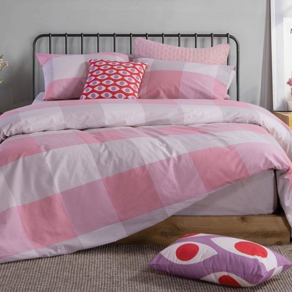 Σετ Σεντόνια Διπλά 200×270 Nef Nef Casual Check Rose