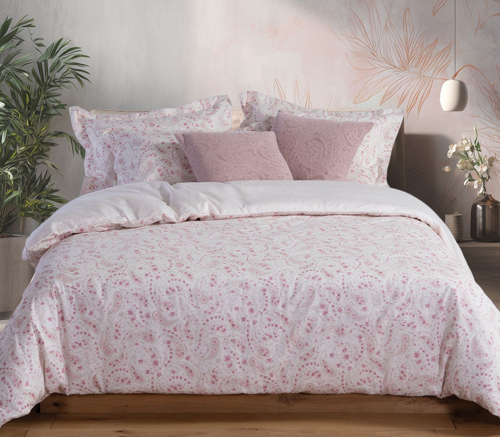 5205495632261 Σετ Σεντόνια Υπέρδιπλα 240×270 Nef Nef Mirelle Ecru-Pink - Image 1