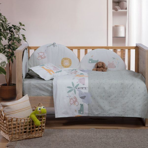 Σετ Σεντόνια Κούνιας 120×170 Nef Nef Savana Green