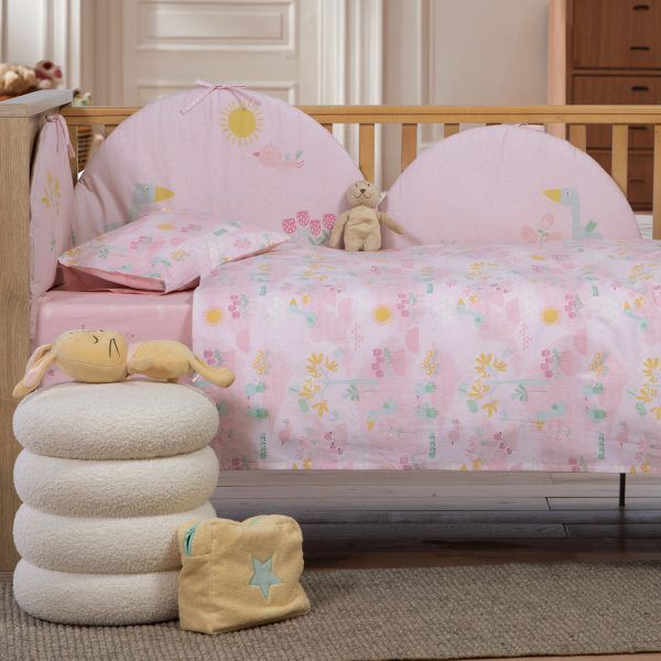 Σετ Σεντόνια Κούνιας 120×170 Nef Nef Spring Happiness Pink