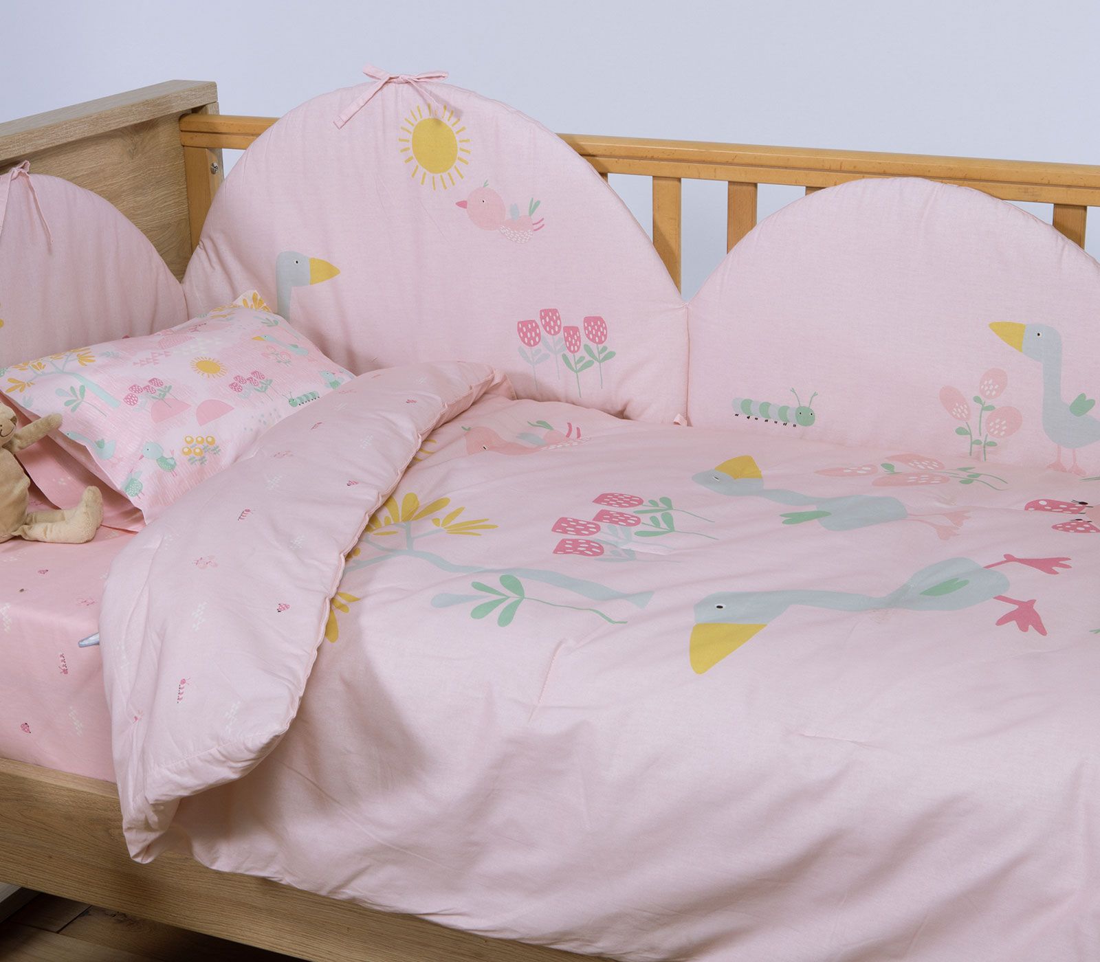 5205495632735 Κουβερλί Κούνιας 110×140 Nef Nef Spring Happiness Pink - Image 1