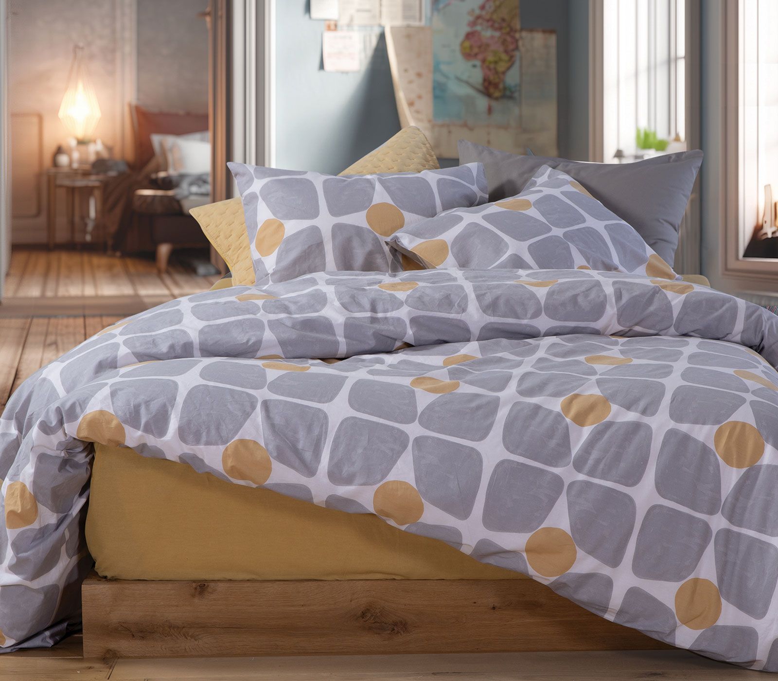 5205495632834 Σετ Σεντόνια Μονά 170×270 Nef Nef Casual Coreo Yellow - Image 1