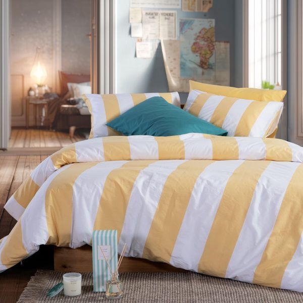 Σετ Σεντόνια Υπέρδιπλα Με Λάστιχο 160×200+35 Nef Nef Casual Vertia Yellow