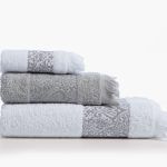 Σετ Πετσέτες 3 Τεμαχίων Nef Nef Jetrix White-Grey