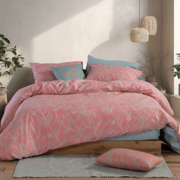 Σετ Σεντόνια Υπέρδιπλα Με Λάστιχο 160×200+35 Nef Nef Floriva Coral