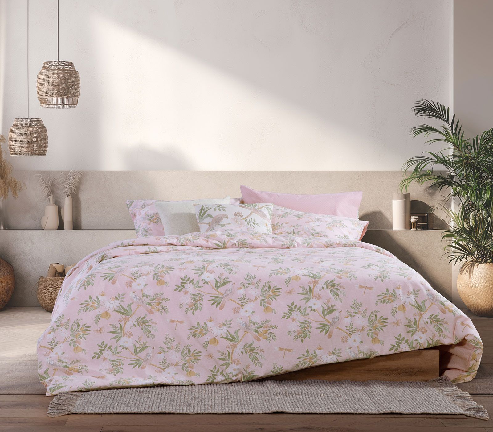 5205495635088 Σετ Σεντόνια King Size Με Λάστιχο 180×200+35 Nef Nef Dreamel Pink - Image 1