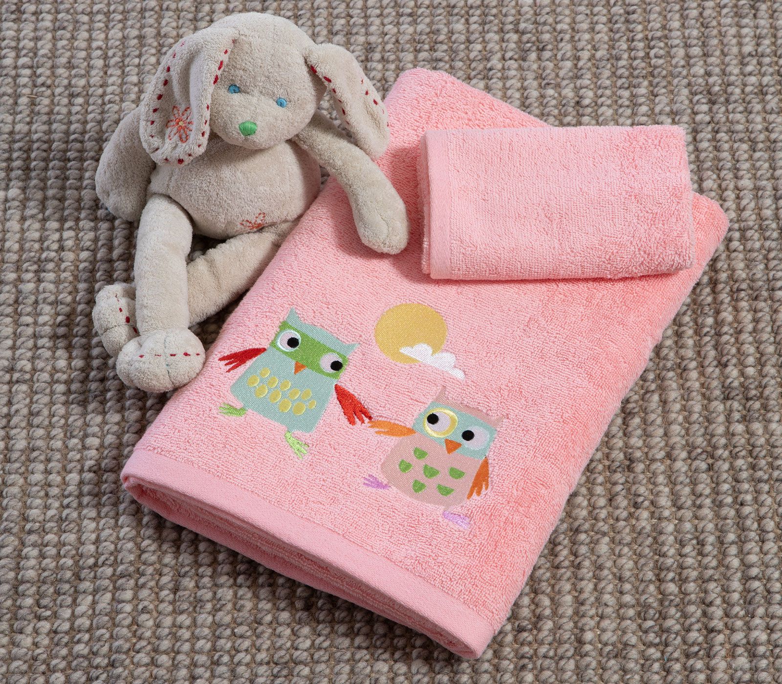 5205495635989 Σετ Πετσέτες Παιδικές 2 Τεμαχίων Nef Nef Birds Mania Blossom Peach - Image 1