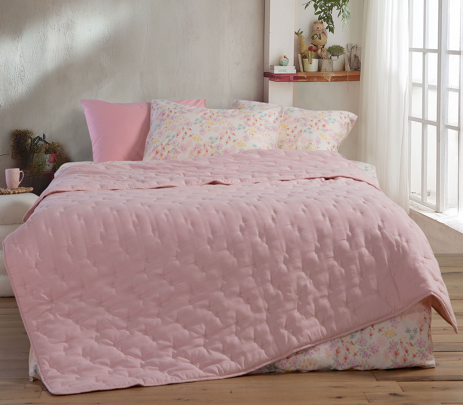 5205495636306 Κουβερλί Μονό 180×240 Nef Nef Special Flower Pink - Image 1