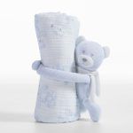 Κουβέρτα Πικέ Αγκαλιάς Και Αρκουδάκι 75×100 Nef Nef Teddy L.blue