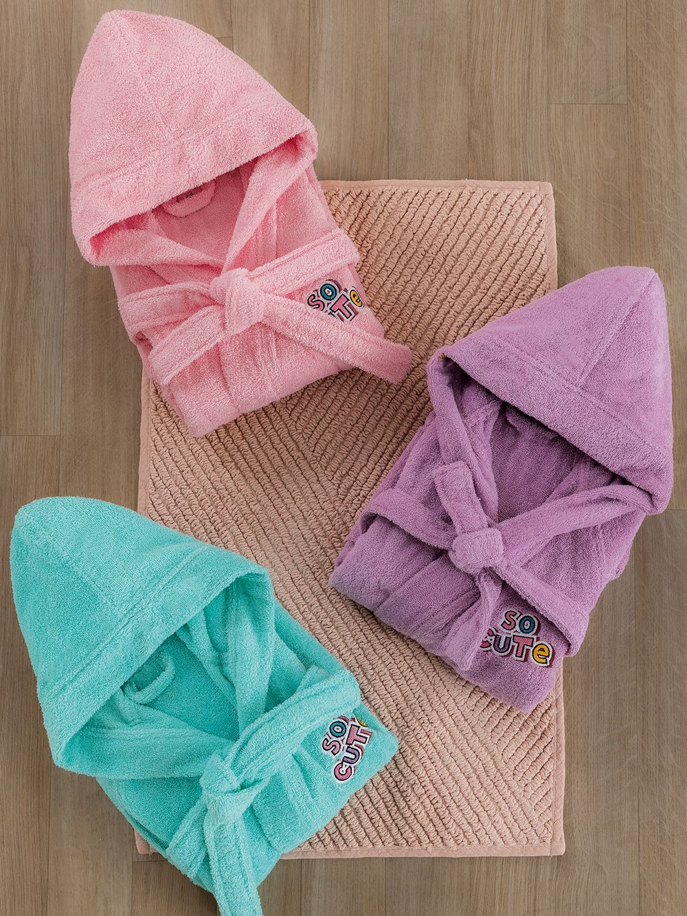5205857305444_2 Μπουρνούζι με Κουκούλα Kids Bath CUTE MINT 2-4 Πράσινο Palamaiki - Image 1